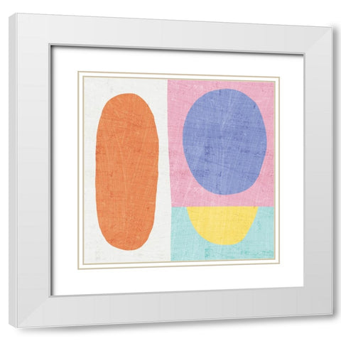 Pastel I White Modern Wood Framed Art Print with Double Matting by Wild Apple Portfolio