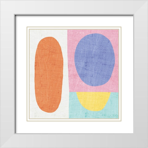 Pastel I White Modern Wood Framed Art Print with Double Matting by Wild Apple Portfolio