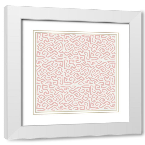 Kuba Play I Blush White Modern Wood Framed Art Print with Double Matting by Warrick, Cheryl