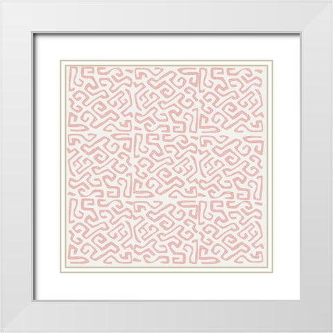 Kuba Play I Blush White Modern Wood Framed Art Print with Double Matting by Warrick, Cheryl