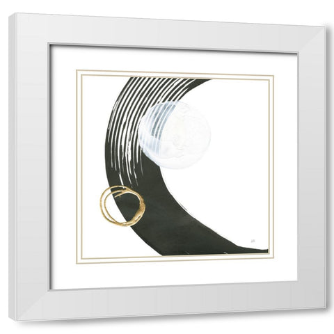 Many Moons I White Modern Wood Framed Art Print with Double Matting by Paschke, Chris