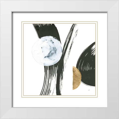 Many Moons IV White Modern Wood Framed Art Print with Double Matting by Paschke, Chris