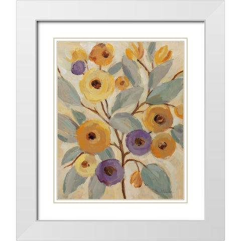 Honeybloom Branches I White Modern Wood Framed Art Print with Double Matting by Vassileva, Silvia