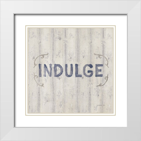 Victorian Bath Words IV Sq White Modern Wood Framed Art Print with Double Matting by Nai, Danhui