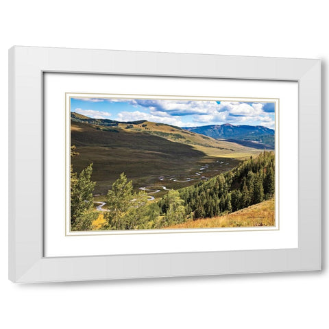 Colorado Valley White Modern Wood Framed Art Print with Double Matting by Van Swearingen, Debra