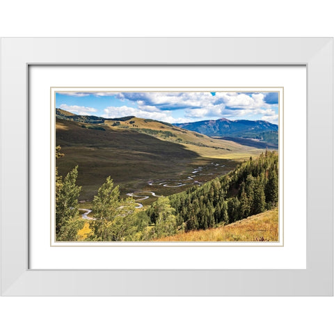 Colorado Valley White Modern Wood Framed Art Print with Double Matting by Van Swearingen, Debra