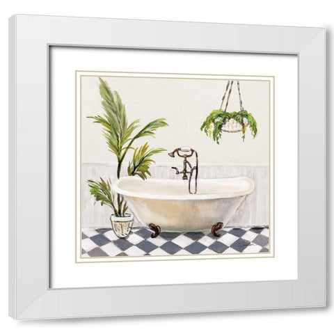 Crisp Cottage Bathroom I White Modern Wood Framed Art Print with Double Matting by Vassileva, Silvia