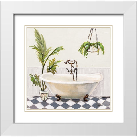 Crisp Cottage Bathroom I White Modern Wood Framed Art Print with Double Matting by Vassileva, Silvia