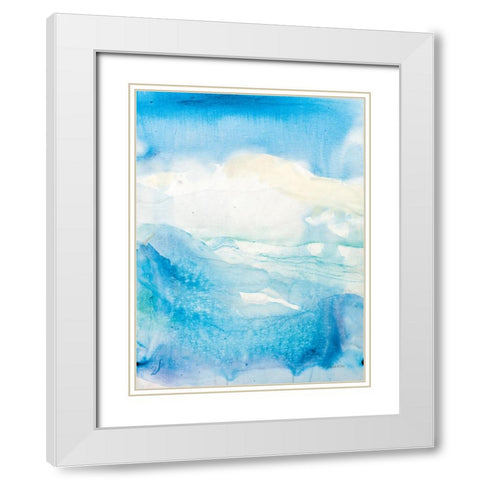 Mountain Mist II White Modern Wood Framed Art Print with Double Matting by Hristova, Albena