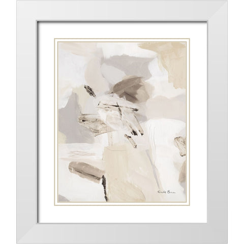 Muted I White Modern Wood Framed Art Print with Double Matting by Zaman, Farida