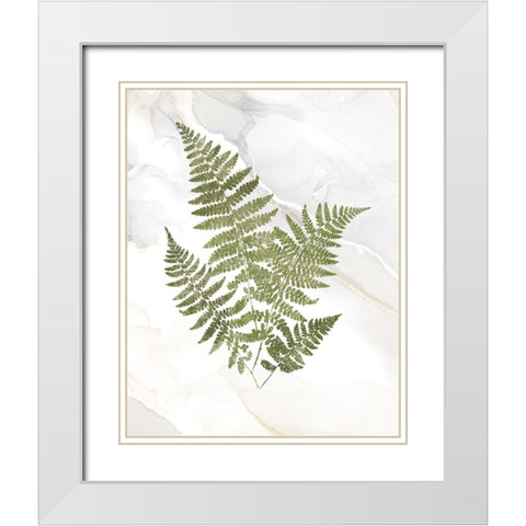 Agate Ferns IX White Modern Wood Framed Art Print with Double Matting by Wild Apple Portfolio