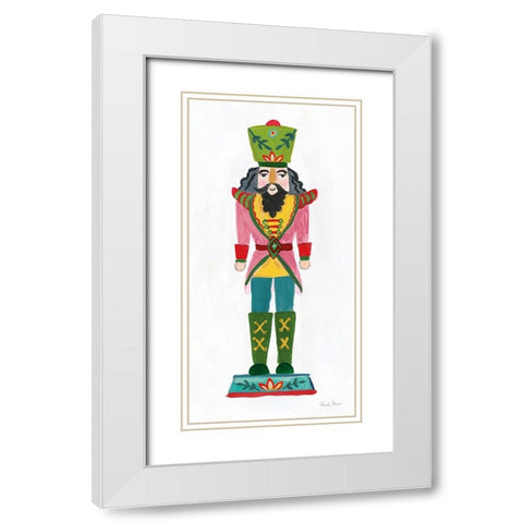Holiday Nutcrackers IV White Modern Wood Framed Art Print with Double Matting by Zaman, Farida