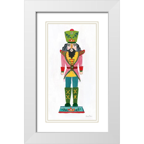 Holiday Nutcrackers IV White Modern Wood Framed Art Print with Double Matting by Zaman, Farida