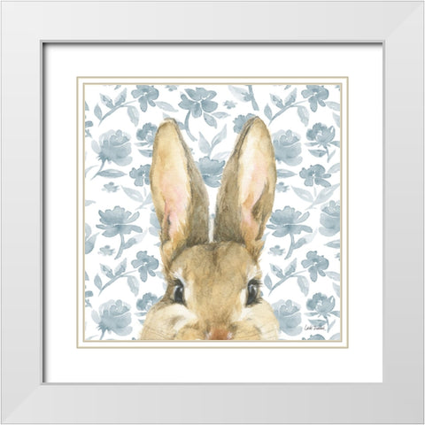 Garden Bunnies VI White Modern Wood Framed Art Print with Double Matting by Trimbach, Leslie