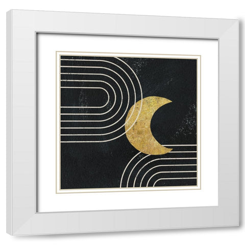Midnight Moon I White Modern Wood Framed Art Print with Double Matting by Hershey, Moira