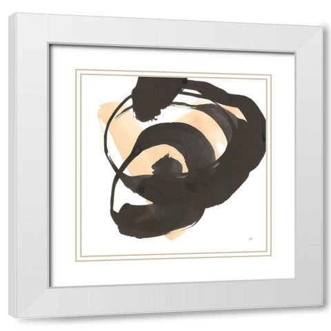 Black and Cream II White Modern Wood Framed Art Print with Double Matting by Paschke, Chris