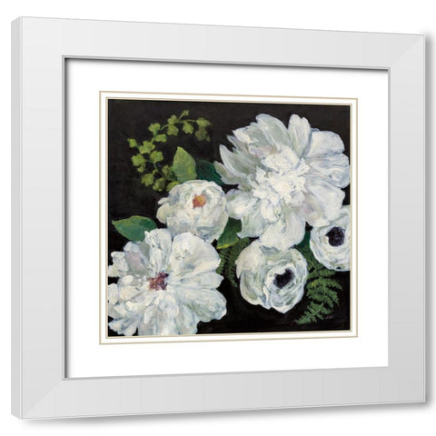 Midnight Bouquet II White Modern Wood Framed Art Print with Double Matting by Purinton, Julia