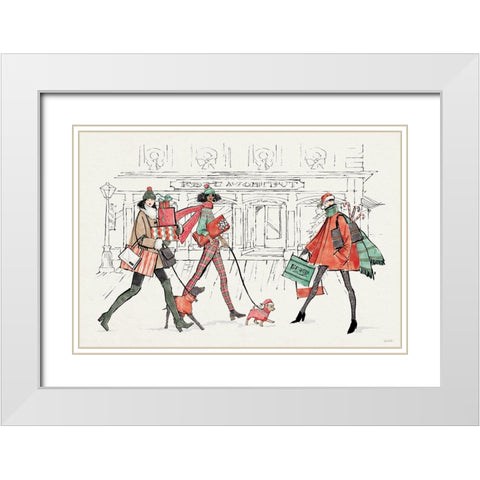 Holiday Fashionistas I White Modern Wood Framed Art Print with Double Matting by Tavoletti, Anne