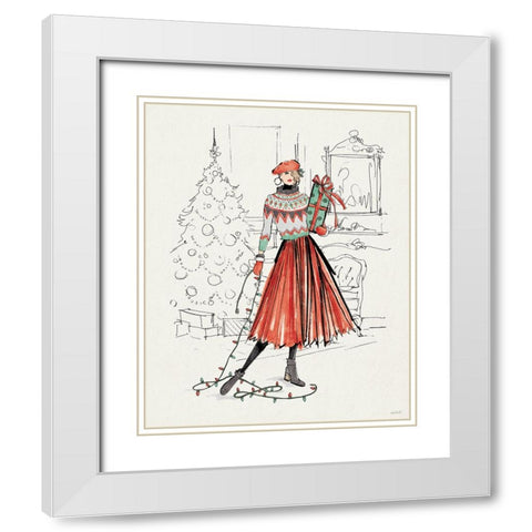 Holiday Fashionistas II White Modern Wood Framed Art Print with Double Matting by Tavoletti, Anne