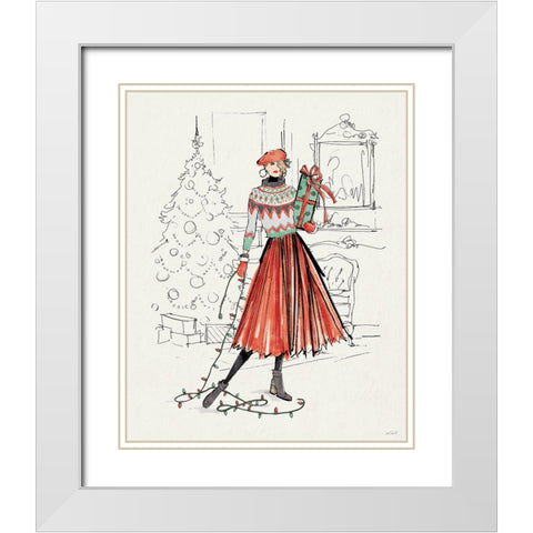 Holiday Fashionistas II White Modern Wood Framed Art Print with Double Matting by Tavoletti, Anne