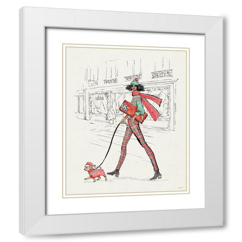 Holiday Fashionistas III White Modern Wood Framed Art Print with Double Matting by Tavoletti, Anne