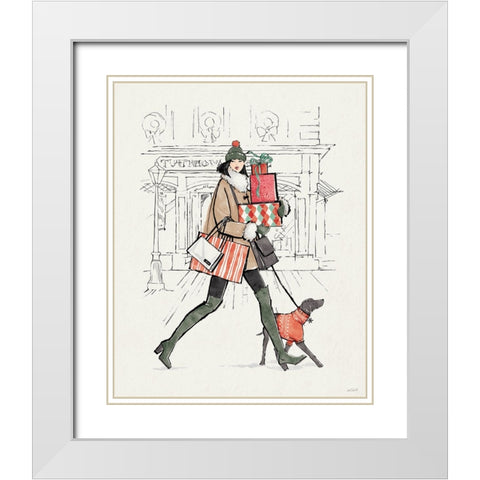 Holiday Fashionistas IV White Modern Wood Framed Art Print with Double Matting by Tavoletti, Anne