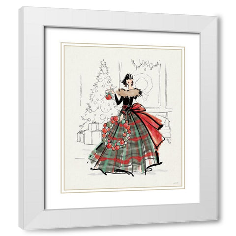 Holiday Fashionistas V White Modern Wood Framed Art Print with Double Matting by Tavoletti, Anne