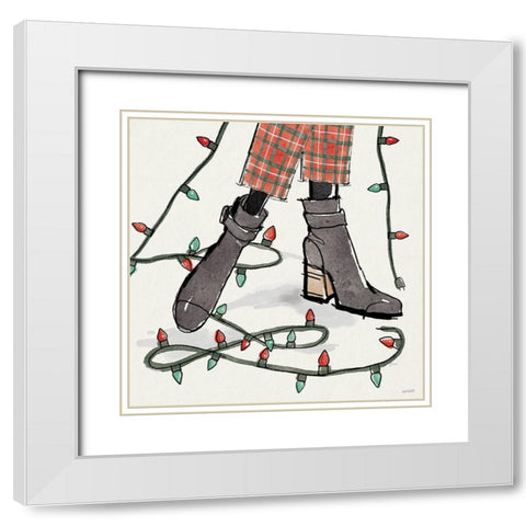 Holiday Fashionistas VI White Modern Wood Framed Art Print with Double Matting by Tavoletti, Anne