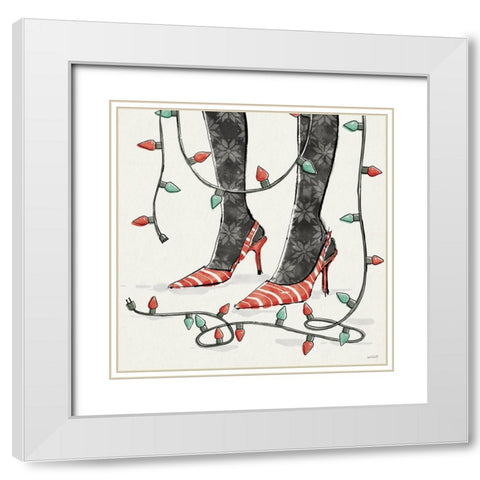 Holiday Fashionistas VII White Modern Wood Framed Art Print with Double Matting by Tavoletti, Anne