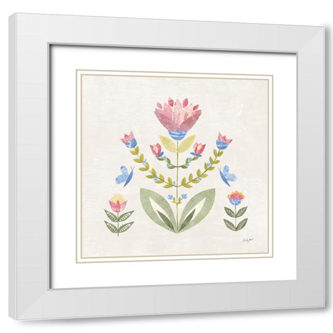 Folk Cottage II White Modern Wood Framed Art Print with Double Matting by Prahl, Courtney