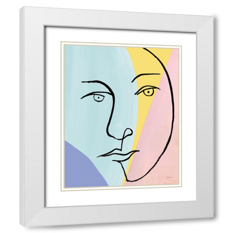 Ink Women IV Colorblock Pastel White Modern Wood Framed Art Print with Double Matting by Schlabach, Sue