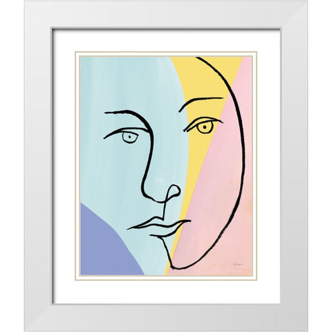 Ink Women IV Colorblock Pastel White Modern Wood Framed Art Print with Double Matting by Schlabach, Sue