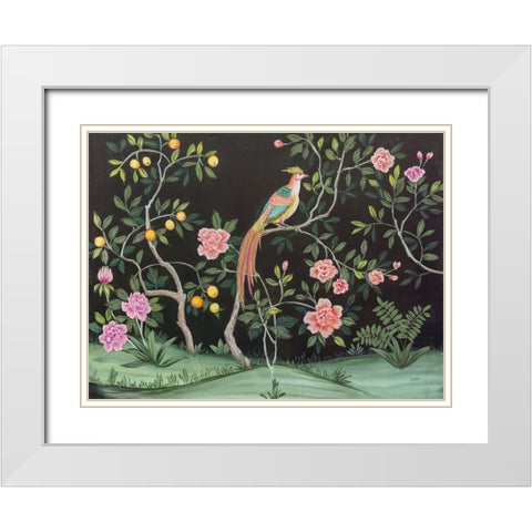 Paradise Garden White Modern Wood Framed Art Print with Double Matting by Purinton, Julia