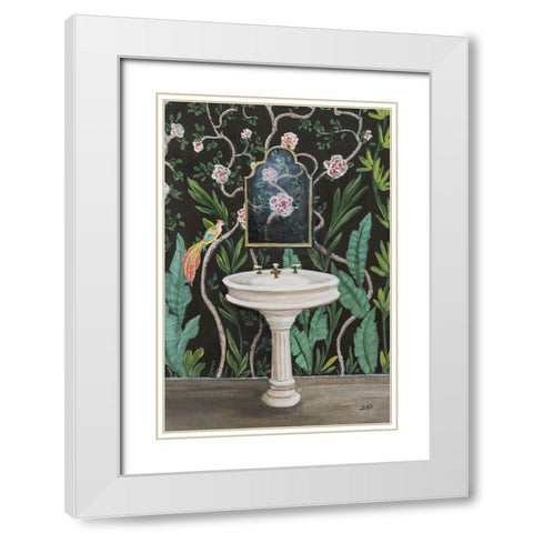 Botanical Bath I White Modern Wood Framed Art Print with Double Matting by Purinton, Julia