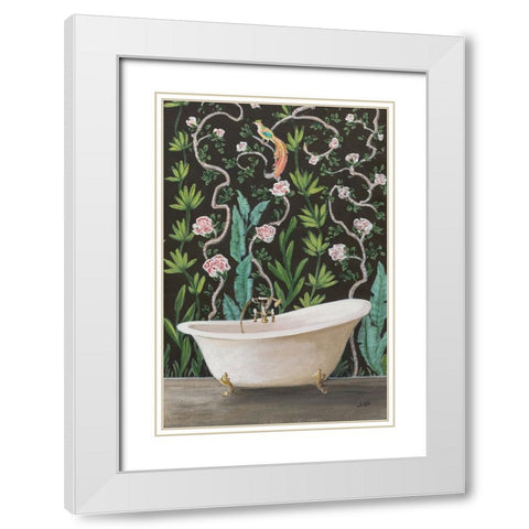 Botanical Bath II White Modern Wood Framed Art Print with Double Matting by Purinton, Julia