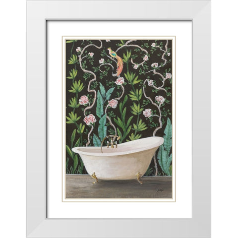Botanical Bath II White Modern Wood Framed Art Print with Double Matting by Purinton, Julia