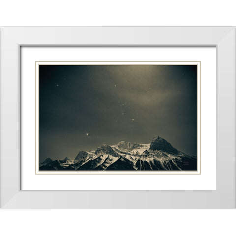 Orion White Modern Wood Framed Art Print with Double Matting by Larson, Nathan