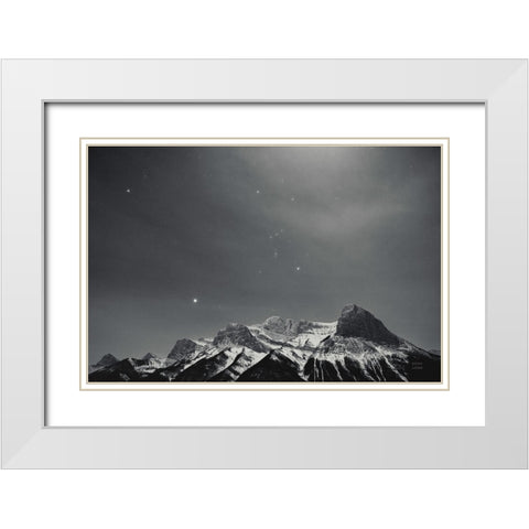 Orion BW White Modern Wood Framed Art Print with Double Matting by Larson, Nathan