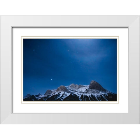 Orion Bright White Modern Wood Framed Art Print with Double Matting by Larson, Nathan