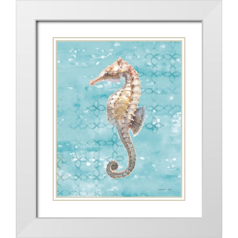 Sunrise Beach IV White Modern Wood Framed Art Print with Double Matting by Nai, Danhui