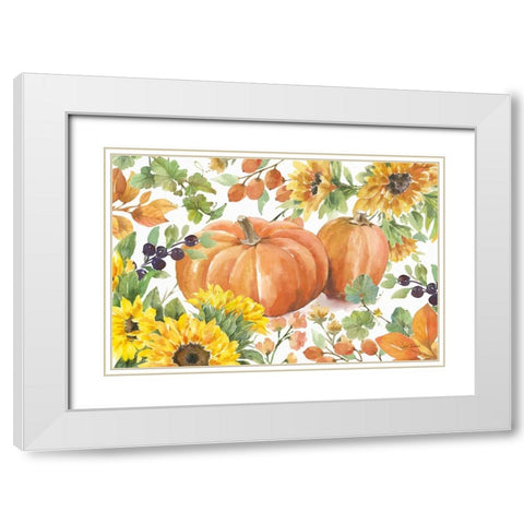 Autumn Breeze III White Modern Wood Framed Art Print with Double Matting by Trimbach, Leslie