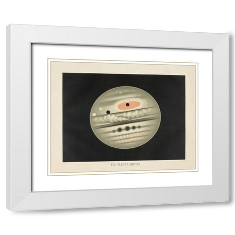 The Planet Jupiter White Modern Wood Framed Art Print with Double Matting by Wild Apple Portfolio