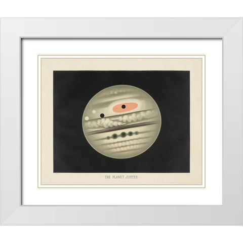 The Planet Jupiter White Modern Wood Framed Art Print with Double Matting by Wild Apple Portfolio