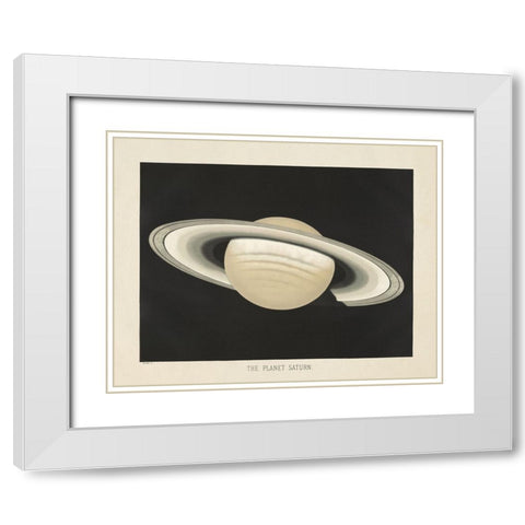 The Planet Saturn White Modern Wood Framed Art Print with Double Matting by Wild Apple Portfolio