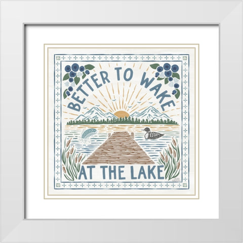 Lakeside Days II White Modern Wood Framed Art Print with Double Matting by Marshall, Laura