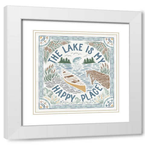 Lakeside Days III White Modern Wood Framed Art Print with Double Matting by Marshall, Laura
