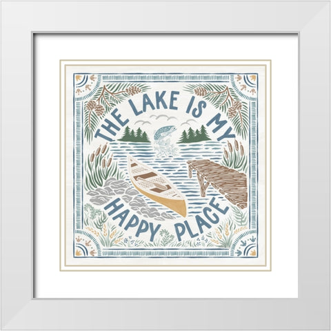 Lakeside Days III White Modern Wood Framed Art Print with Double Matting by Marshall, Laura