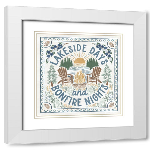 Lakeside Days IV White Modern Wood Framed Art Print with Double Matting by Marshall, Laura