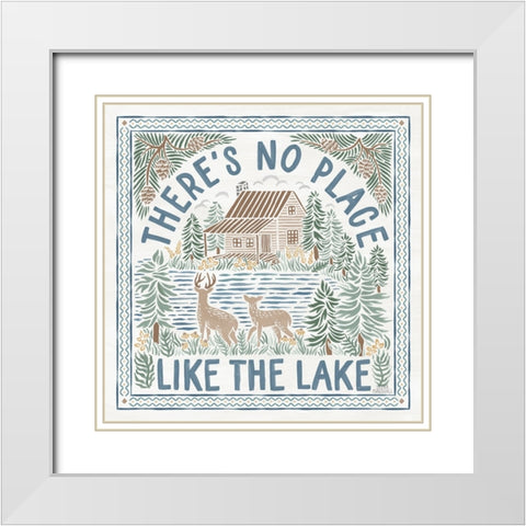 Lakeside Days V White Modern Wood Framed Art Print with Double Matting by Marshall, Laura