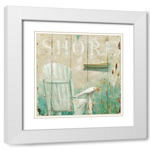 Waterside III White Modern Wood Framed Art Print with Double Matting by Brissonnet, Daphne